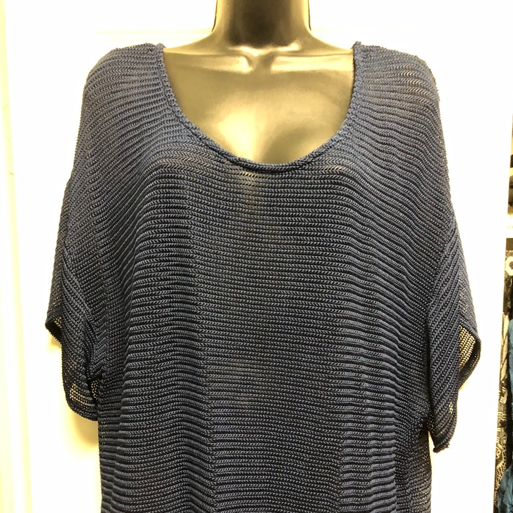 Torrid Mesh Blue Ribbed Top. Gently worn.